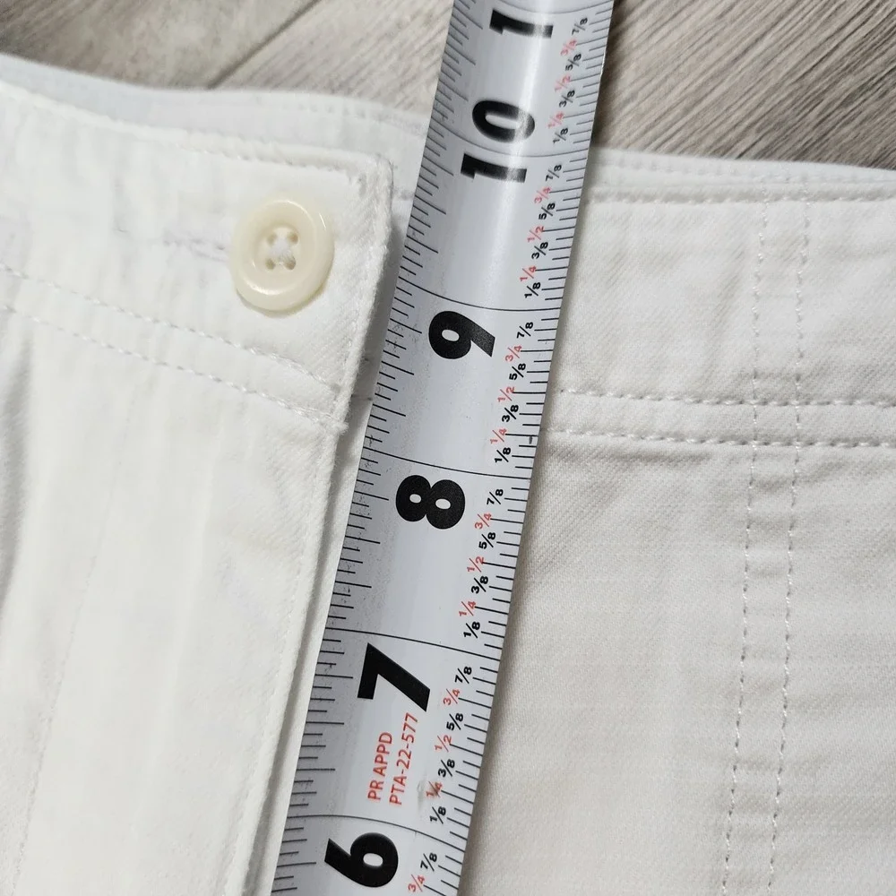 Talbots Womens Shorts White The Daily Short Cotton Linen Blend Stretch 6P Petite